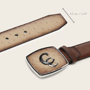 Cinturón vaquero Orígenes en piel genuina de avestruz para caballero Cinturones 