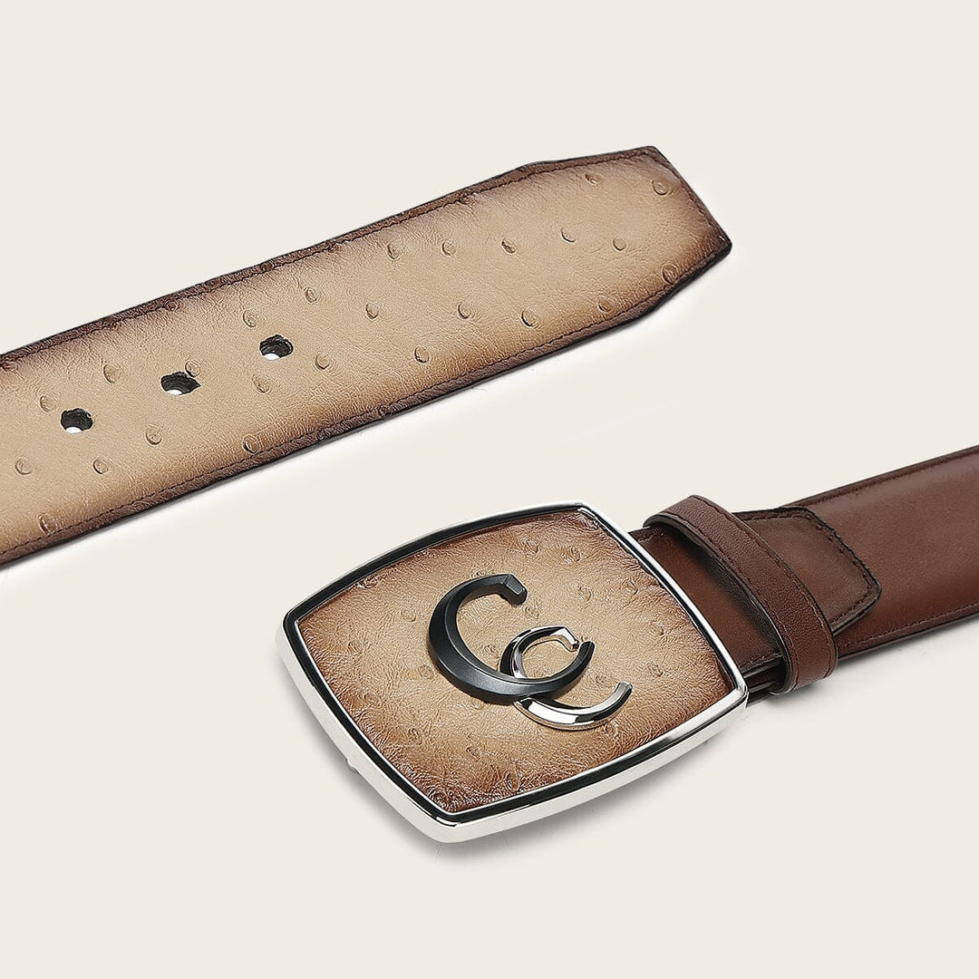 Cinturón vaquero Orígenes en piel genuina de avestruz para caballero Cinturones 