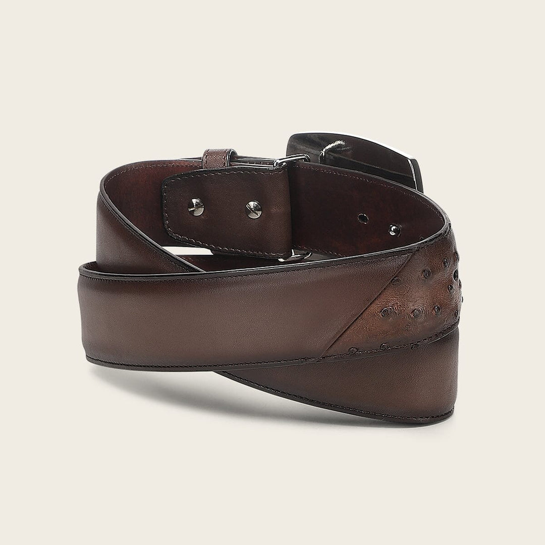 Cinturón vaquero Orígenes en piel genuina de avestruz para caballero Cinturones 