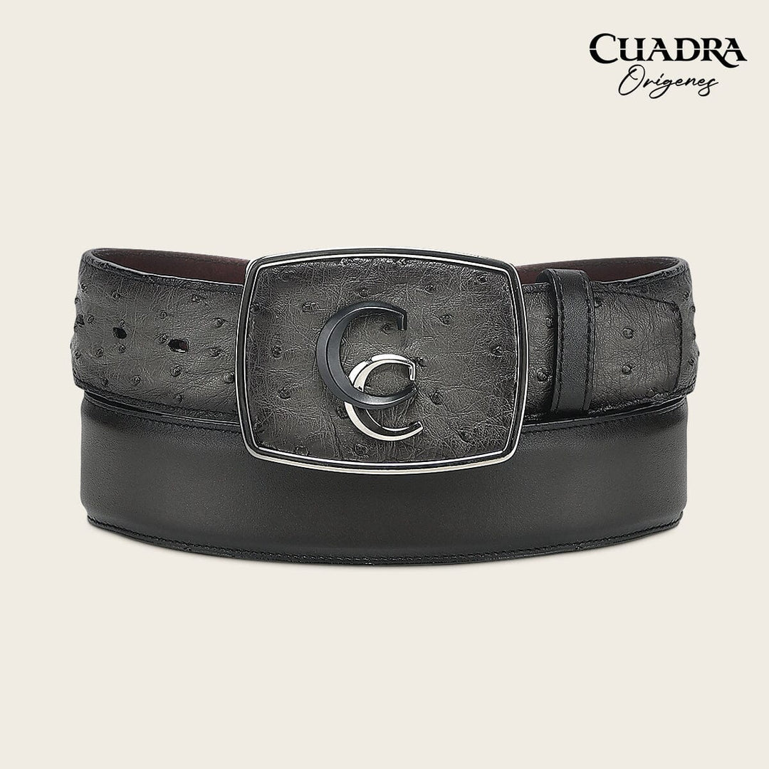 Cinturón vaquero Orígenes en piel genuina de avestruz para caballero Cinturones 