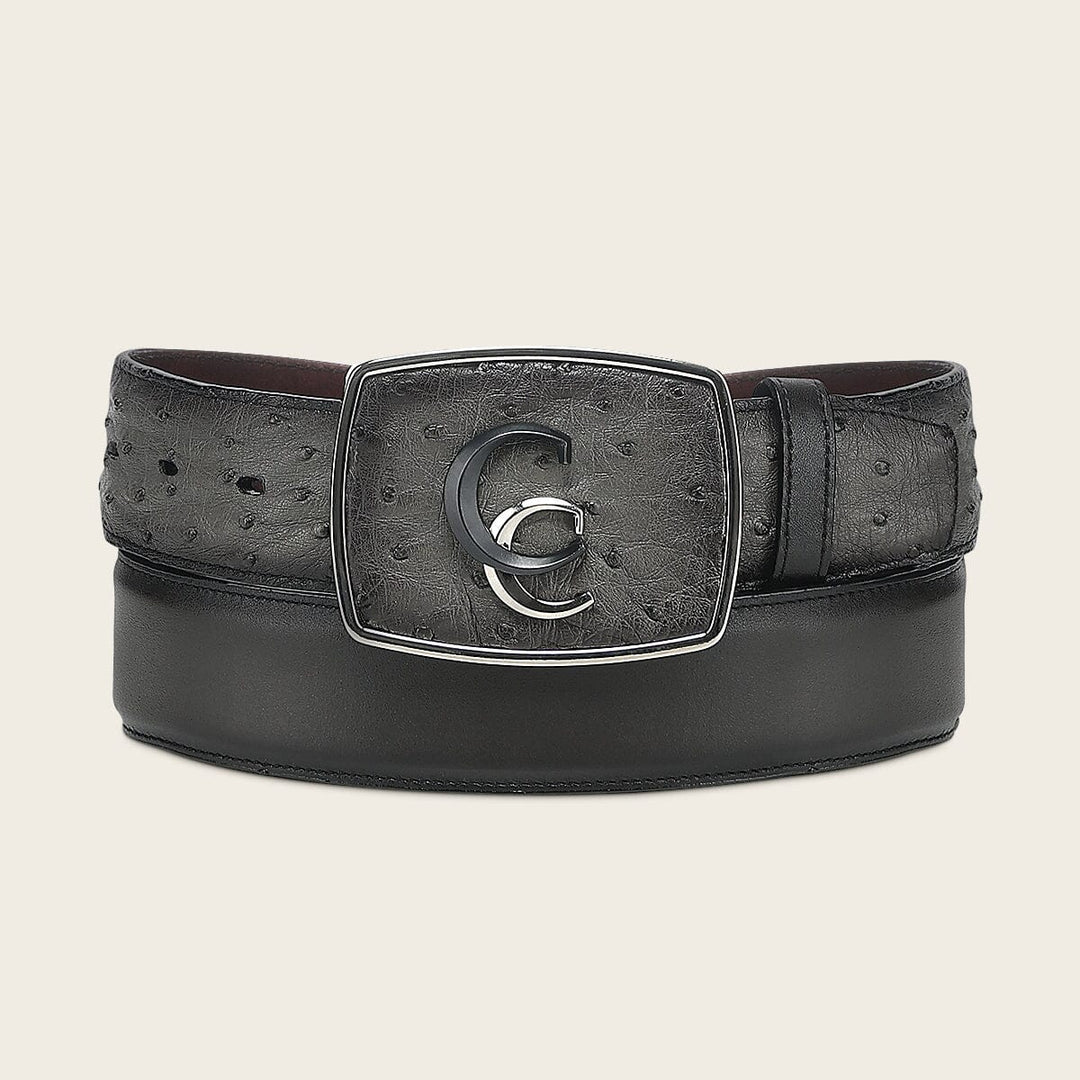 Cinturón vaquero Orígenes en piel genuina de avestruz para caballero Cinturones 