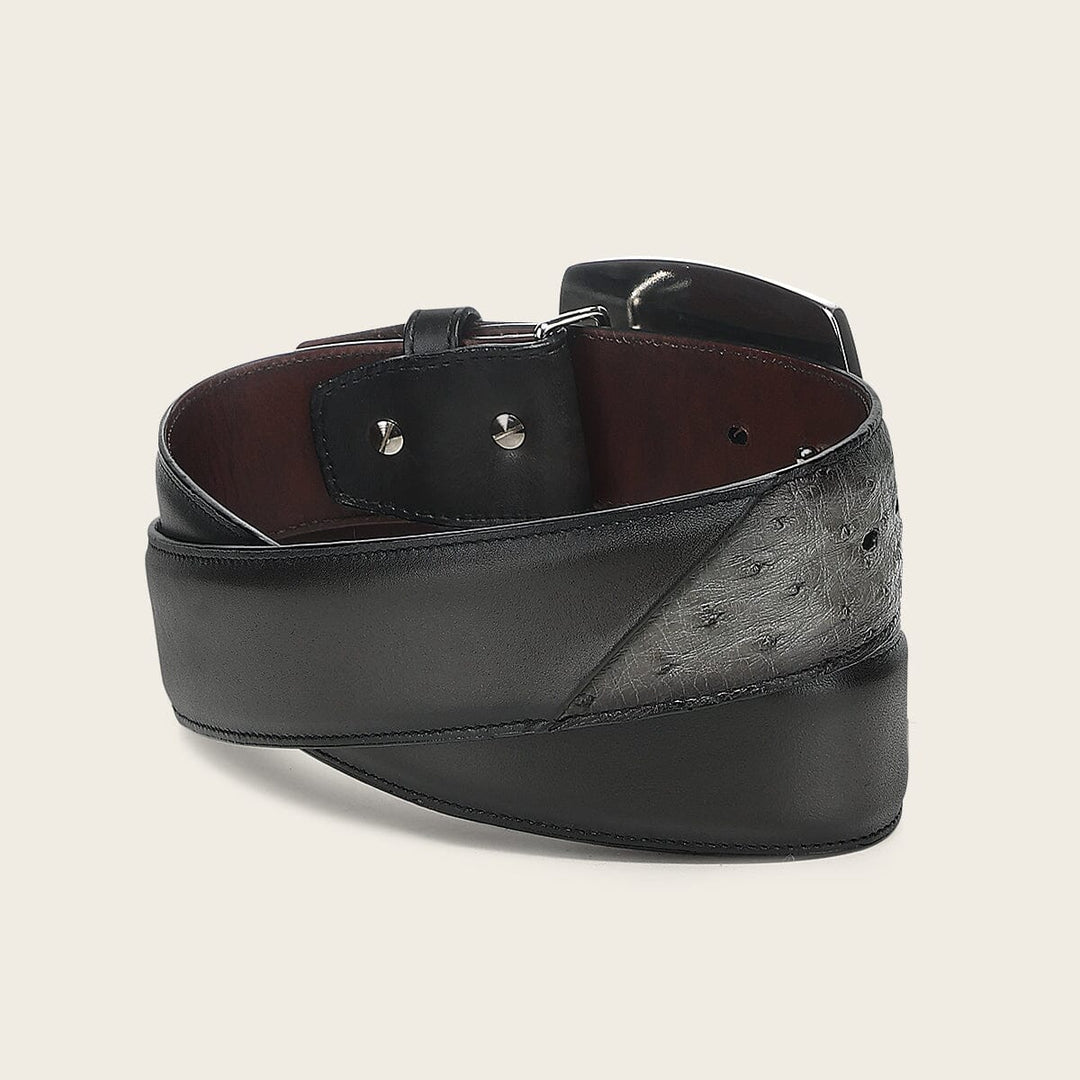 Cinturón vaquero Orígenes en piel genuina de avestruz para caballero Cinturones 