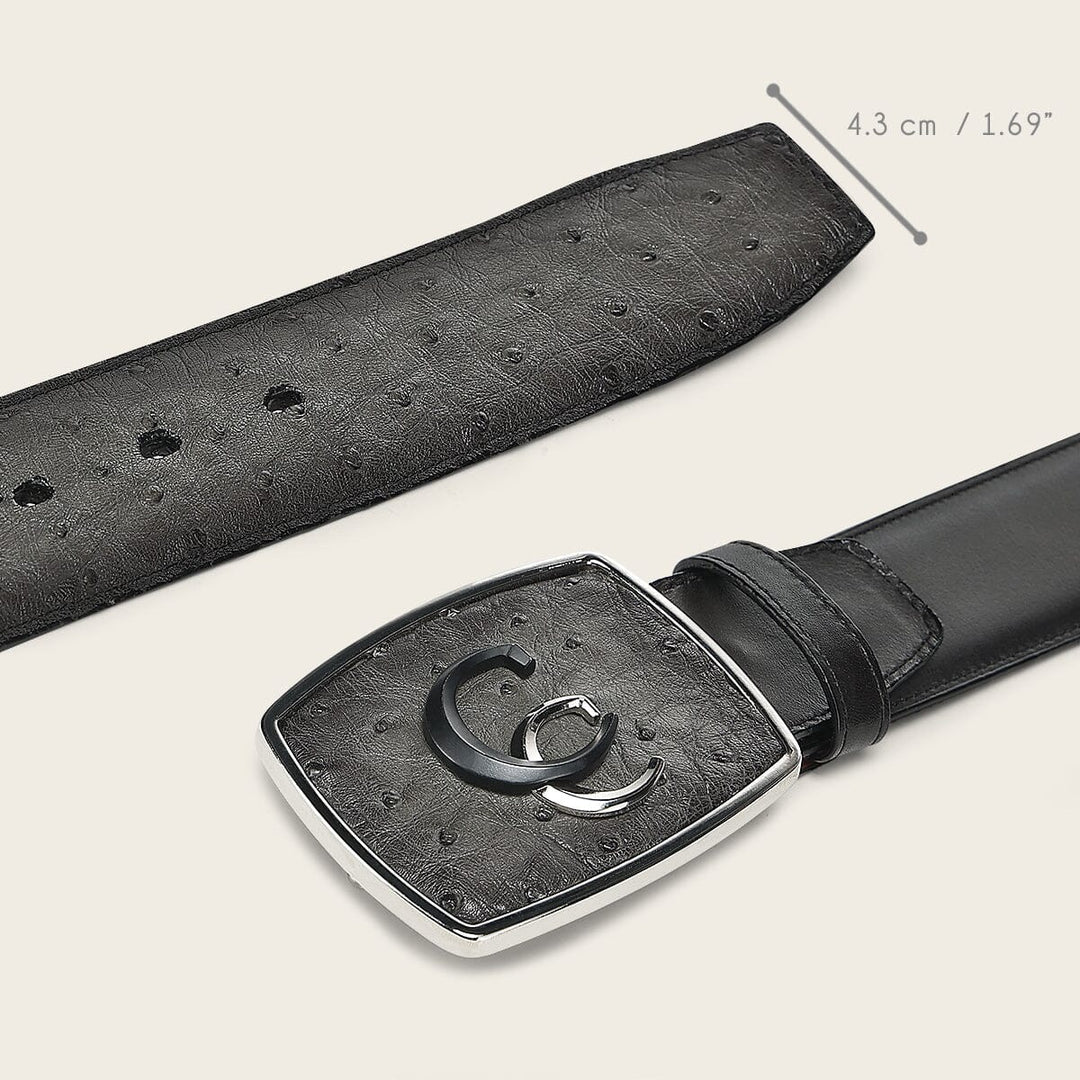 Cinturón vaquero Orígenes en piel genuina de avestruz para caballero Cinturones 