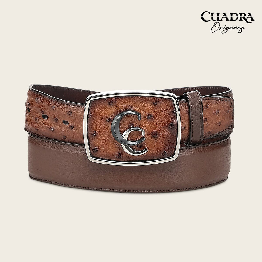 Cinturón vaquero Orígenes en piel genuina de avestruz para caballero Cinturones 