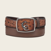 Cinturón vaquero Orígenes en piel genuina de avestruz para caballero Cinturones 