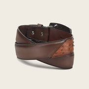 Cinturón vaquero Orígenes en piel genuina de avestruz para caballero Cinturones 