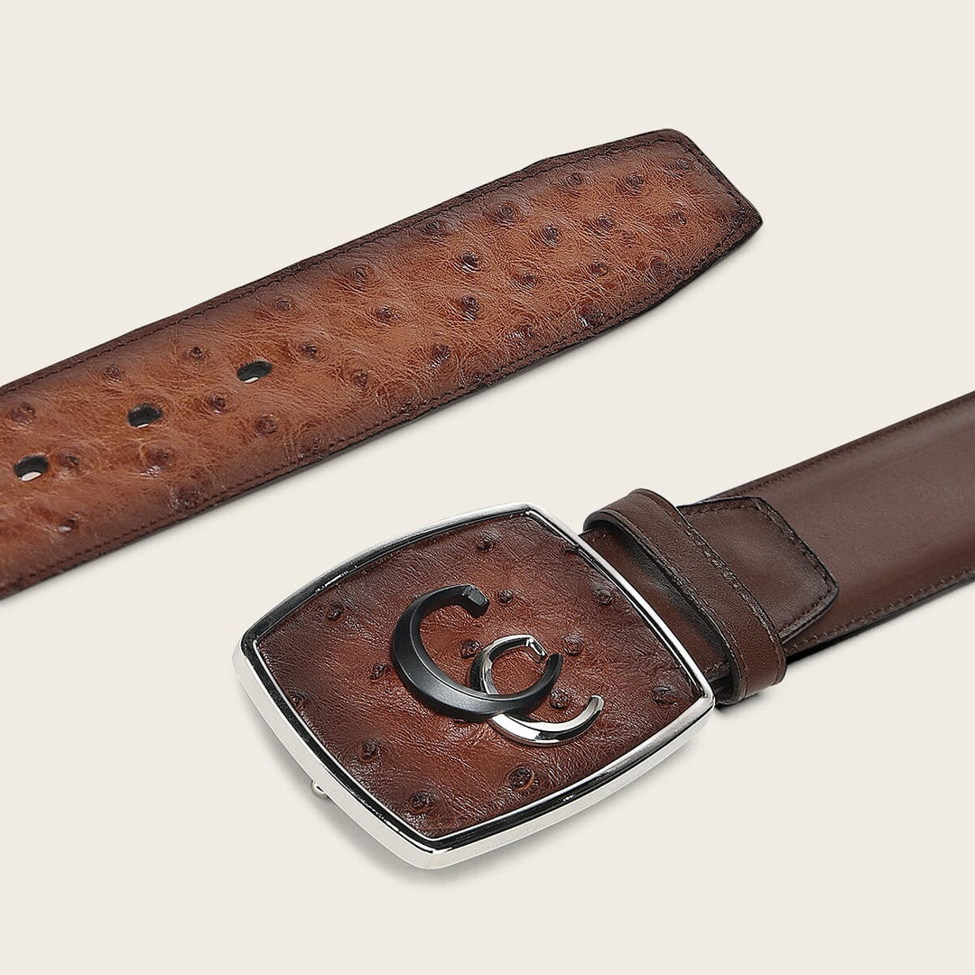 Cinturón vaquero Orígenes en piel genuina de avestruz para caballero Cinturones 