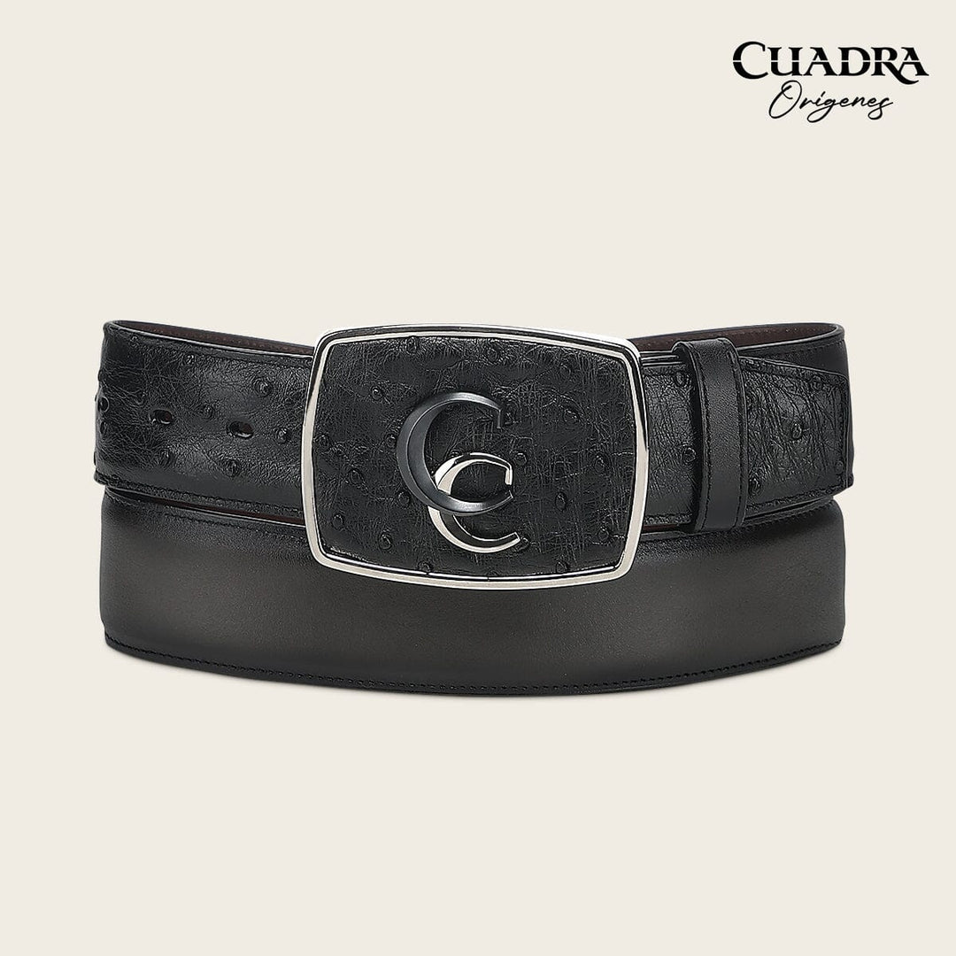 Cinturón vaquero Orígenes en piel genuina de avestruz para caballero Cinturones 