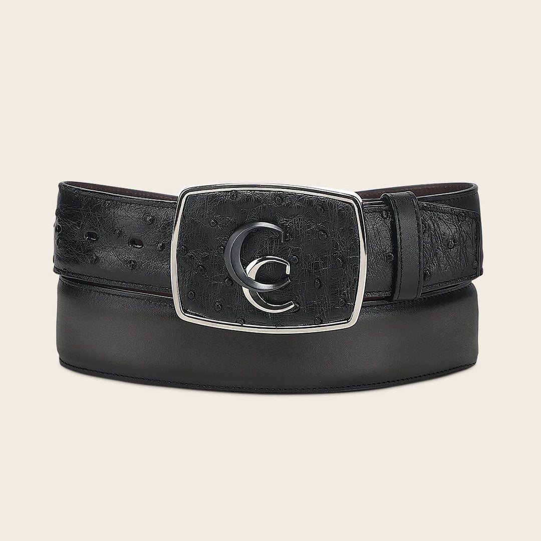 Cinturón vaquero Orígenes en piel genuina de avestruz para caballero Cinturones 