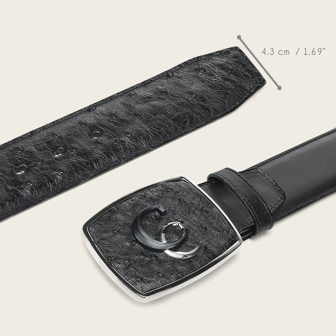 Cinturón vaquero Orígenes en piel genuina de avestruz para caballero Cinturones 