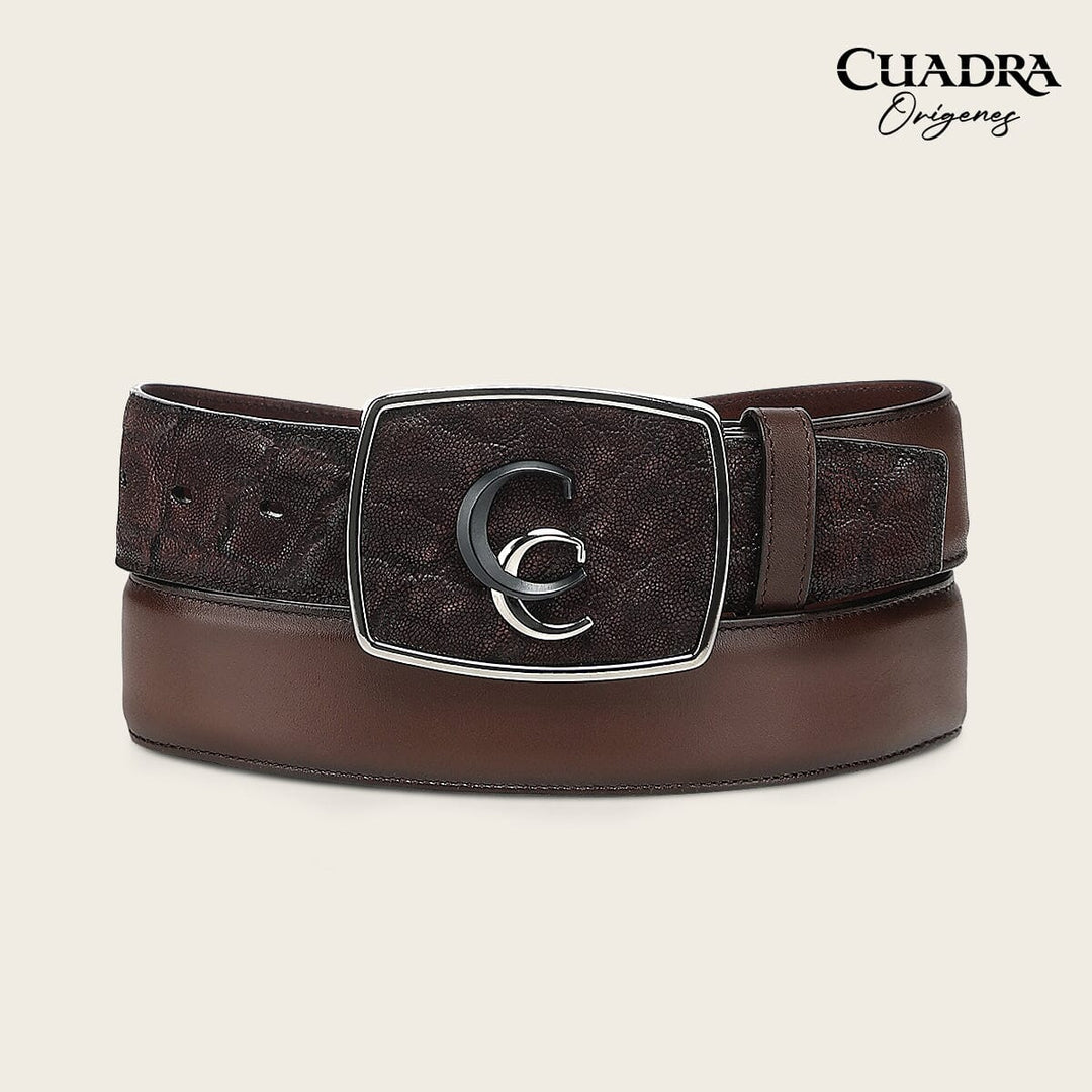Cinturón vaquero Orígenes en piel genuina de elefante para caballero Cinturones 