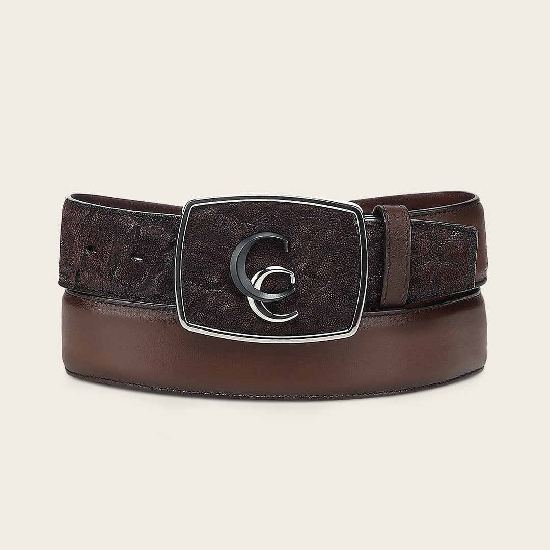 Cinturón vaquero Orígenes en piel genuina de elefante para caballero Cinturones 