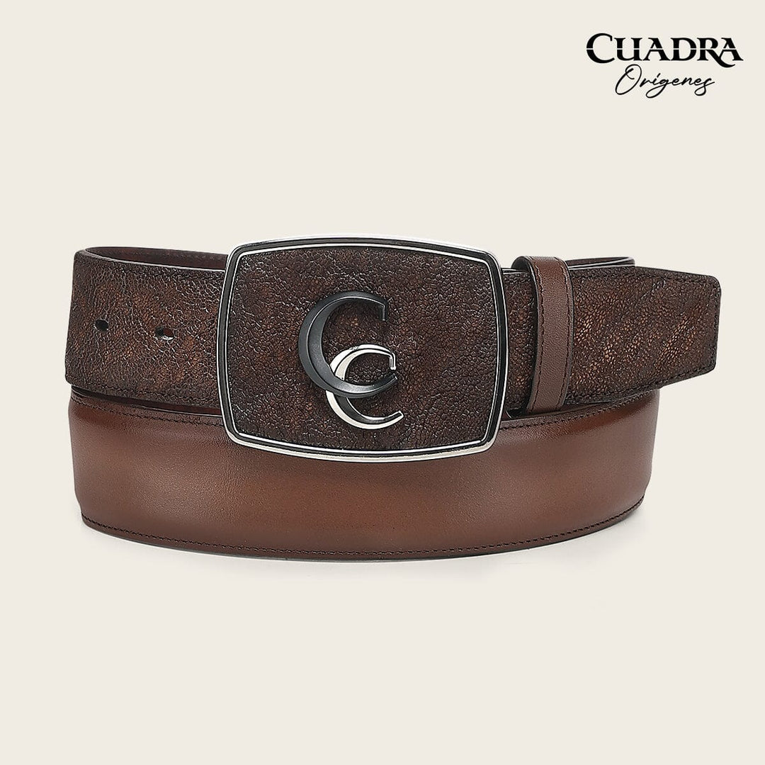 Cinturón vaquero Orígenes en piel genuina de elefante para caballero Cinturones 