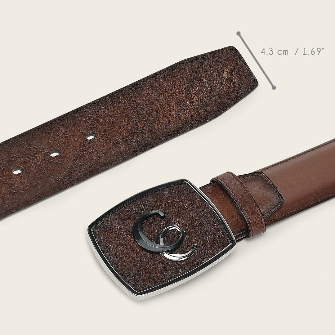 Cinturón vaquero Orígenes en piel genuina de elefante para caballero Cinturones 