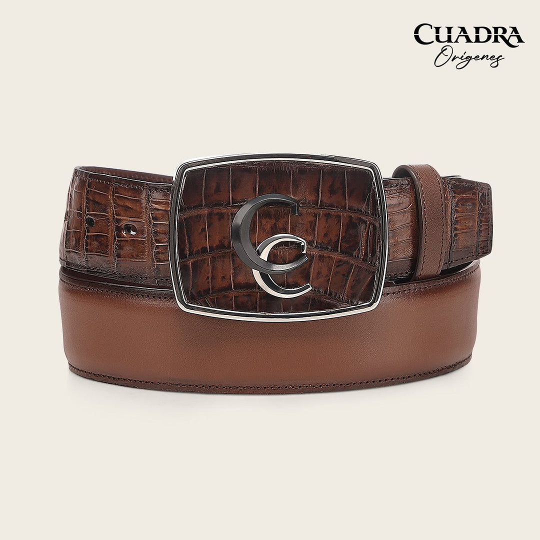 Cinturón vaquero Orígenes en piel genuina de fuscus para caballero Cinturones 