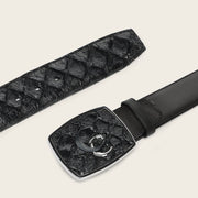 Cinturón vaquero Orígenes en piel genuina de pirarucú para caballero Cinturones 