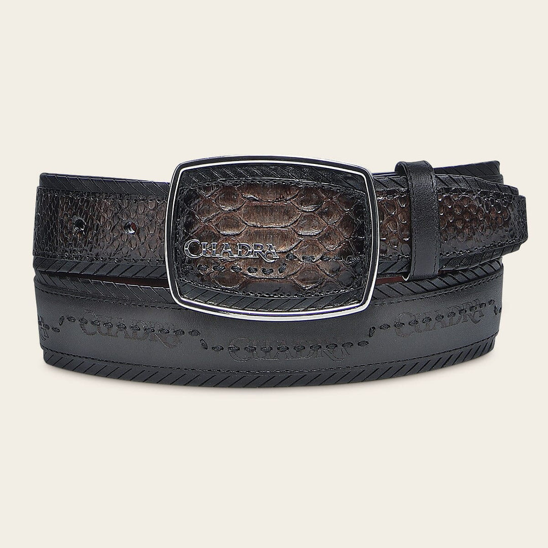 Cinturón en piel genuina de pitón para caballero – Cuadra México