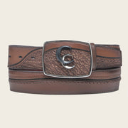 Cinturón vaquero en piel genuina de tiburón para caballero Cinturones 