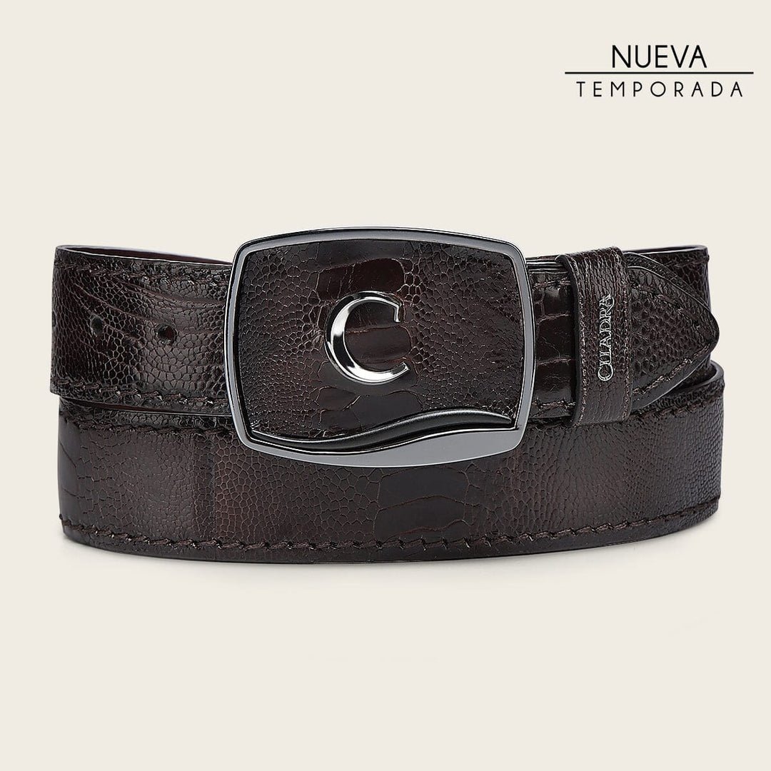 Cinturón vaquero en piel genuina de pata de avestruz para caballero Cinturones 