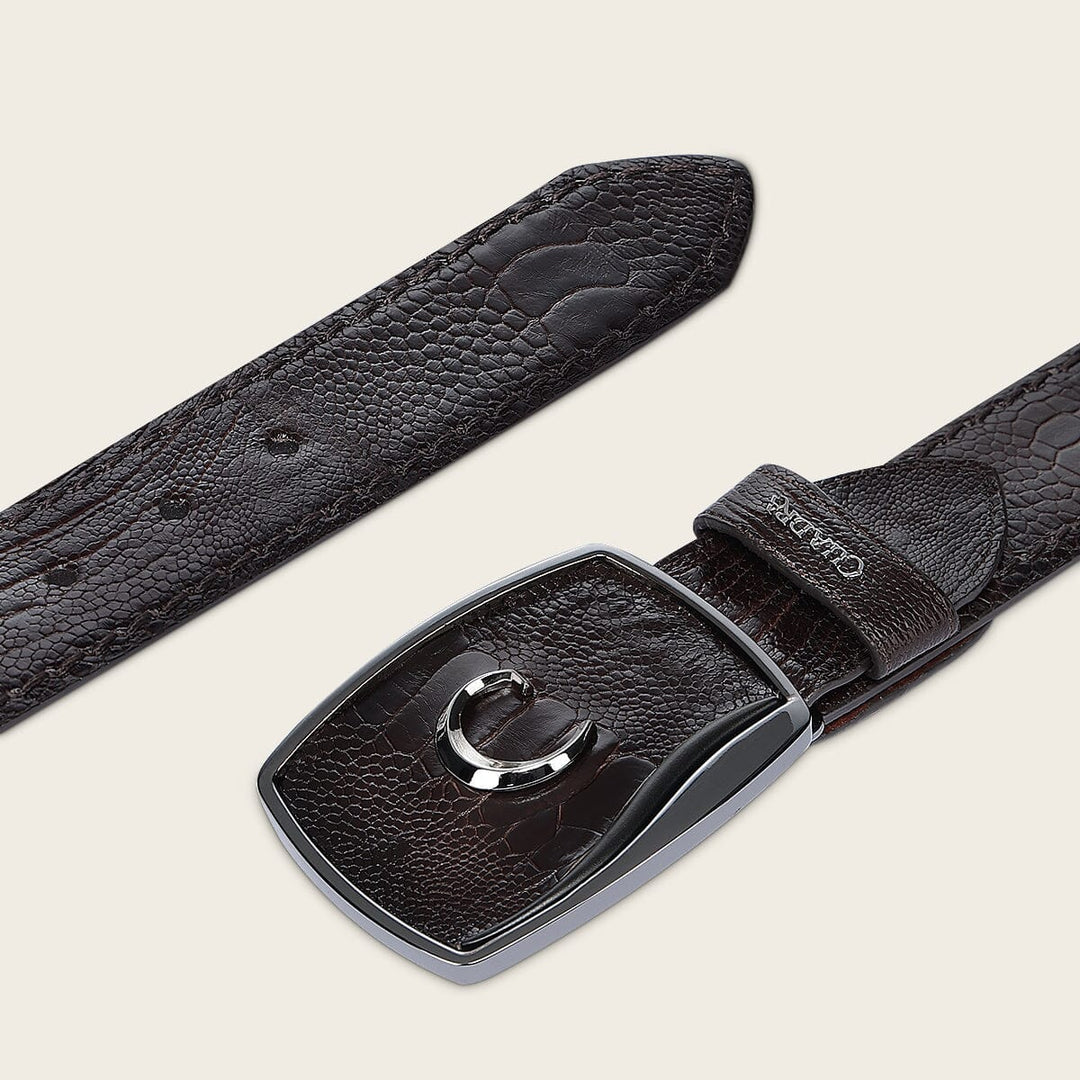 Cinturón vaquero en piel genuina de pata de avestruz para caballero Cinturones 