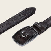 Cinturón vaquero en piel genuina de pata de avestruz para caballero Cinturones 