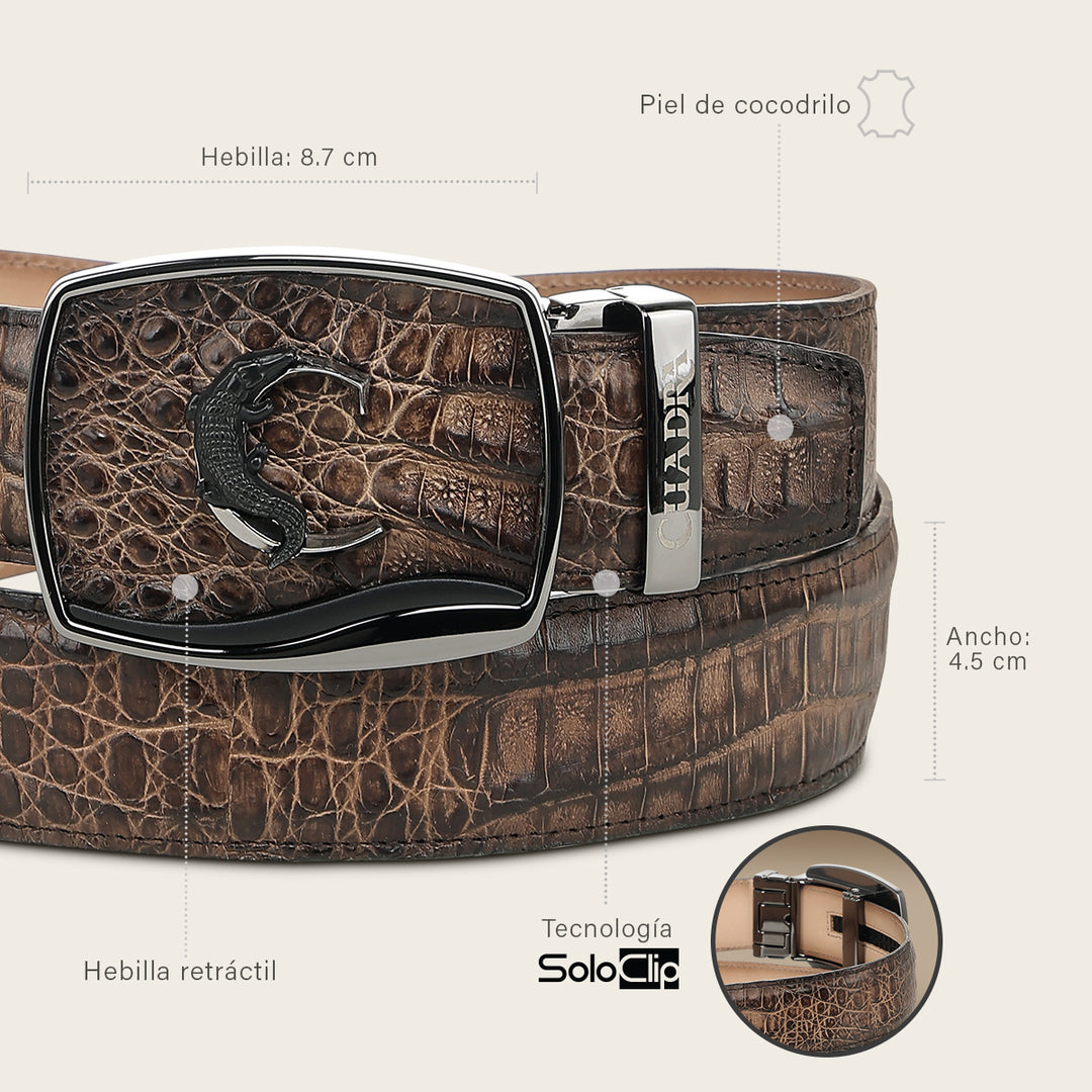 Cinturón vaquero full exotic en piel genuina de fuscus para caballero
