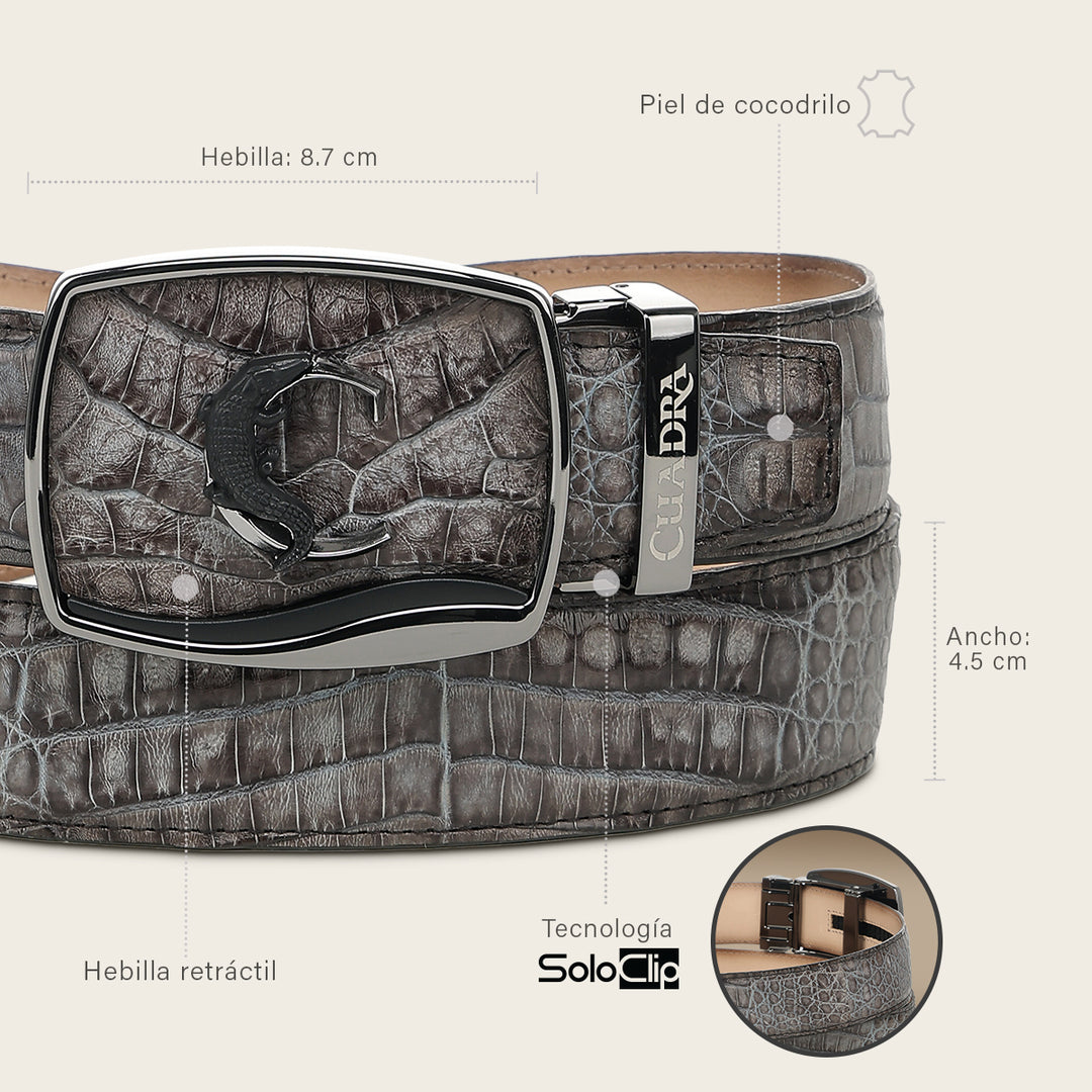 Cinturón vaquero full exotic en piel genuina de fuscus para caballero