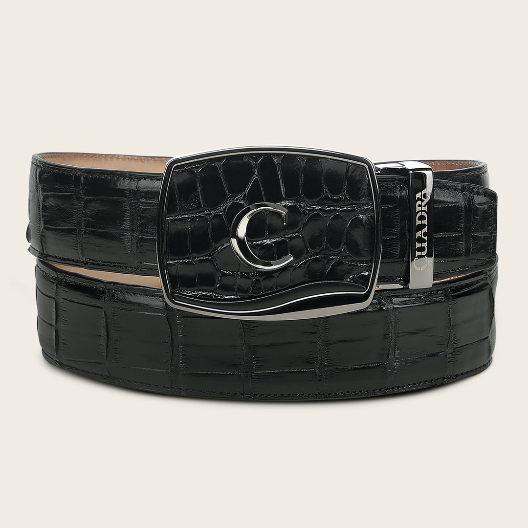 Cinturón vaquero Full Exotic en piel genuina de alligator para caballero