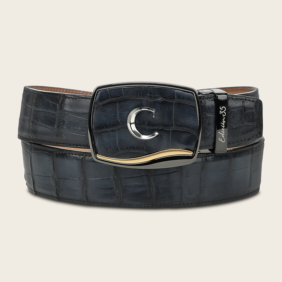 "Edición limitada 35 aniversario" en piel genuina de alligator para caballero