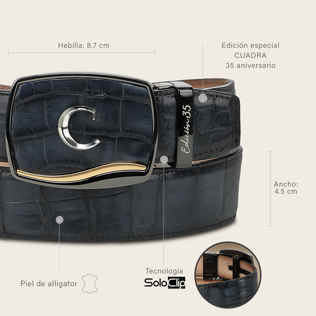 "Edición limitada 35 aniversario" en piel genuina de alligator para caballero