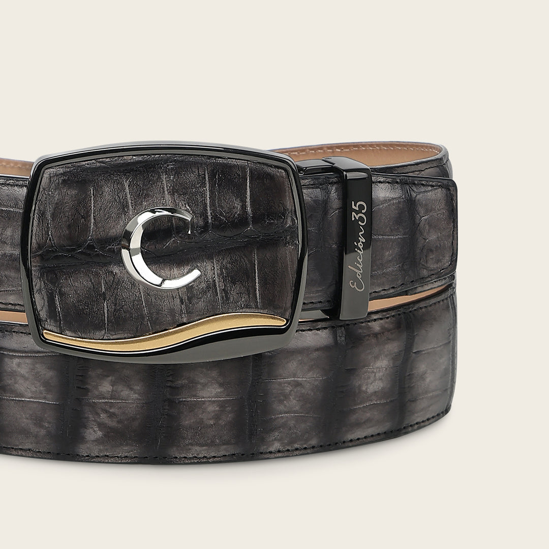 "Edición limitada 35 aniversario" en piel genuina de alligator para caballero