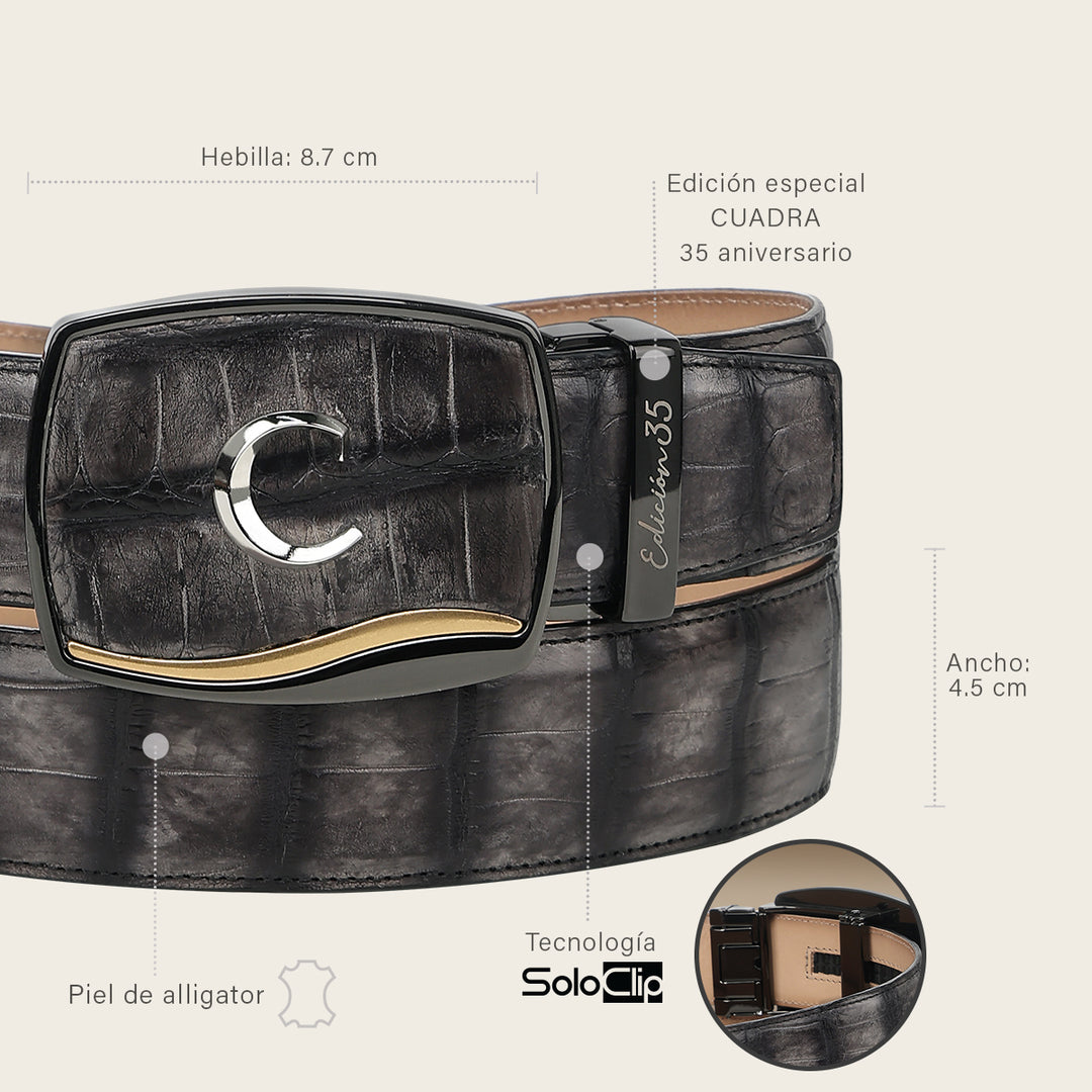 "Edición limitada 35 aniversario" en piel genuina de alligator para caballero