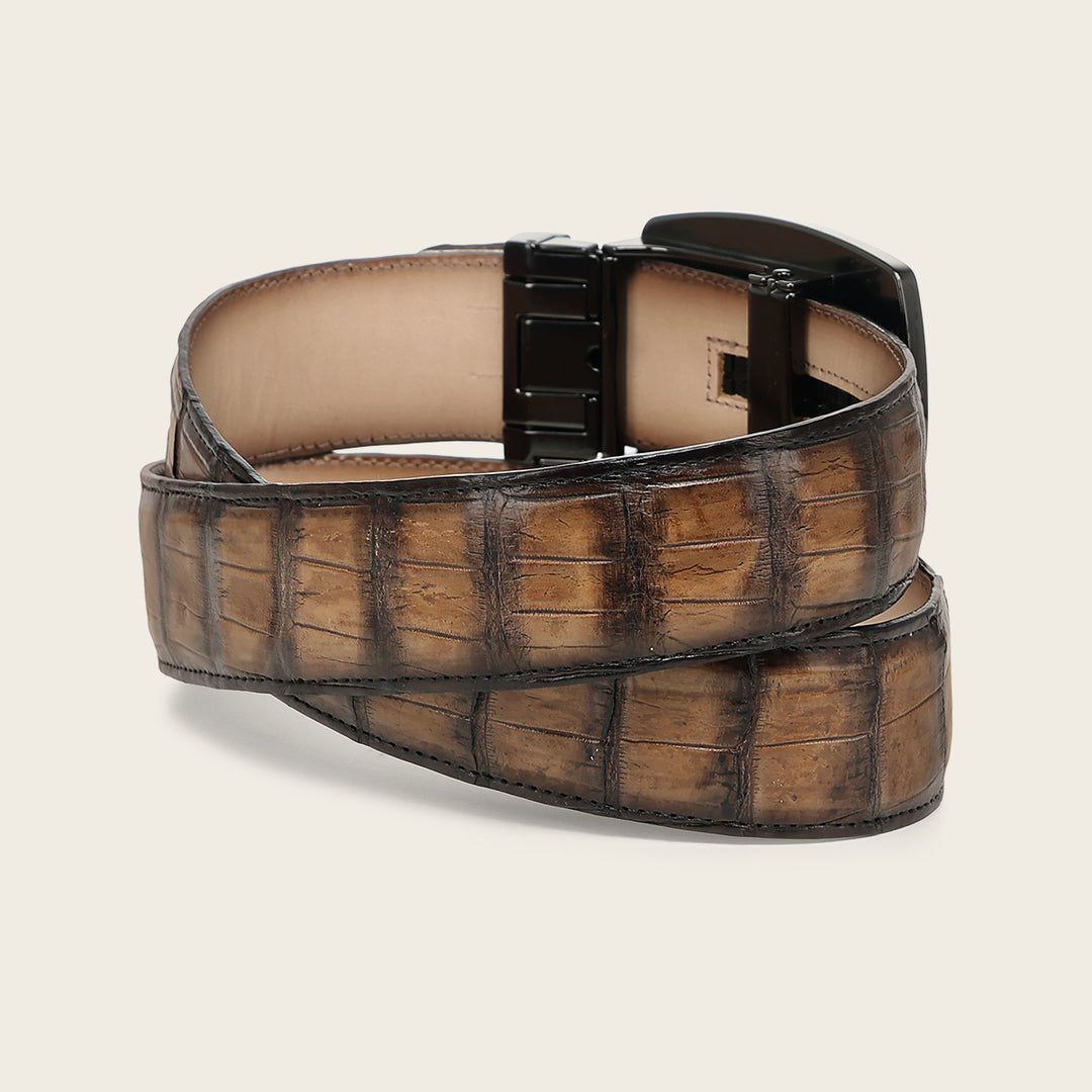 Cinturón vaquero "Edición limitada del 35 aniversario Cuadra” Full Exotic en piel genuina de alligator para caballero