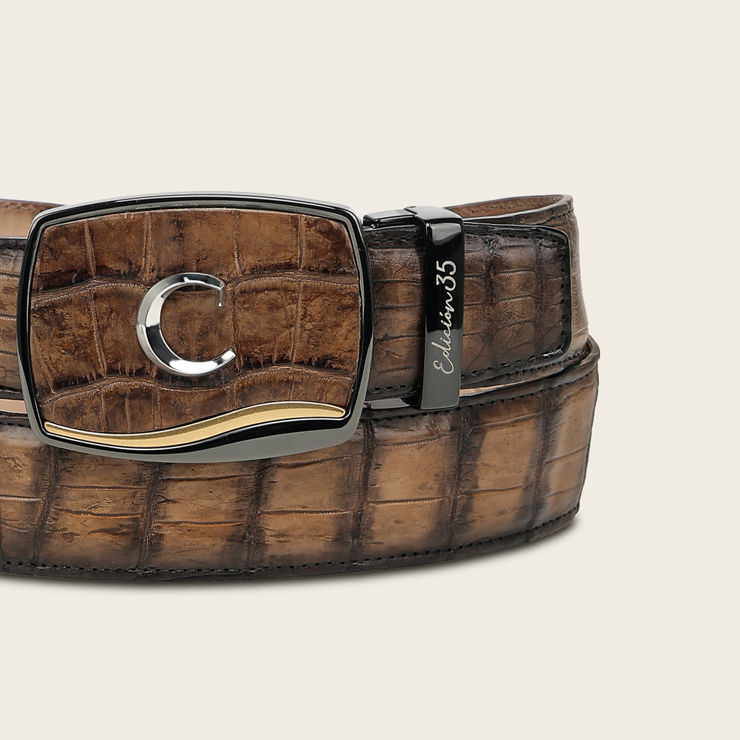 "Edición limitada 35 aniversario" en piel genuina de alligator para caballero