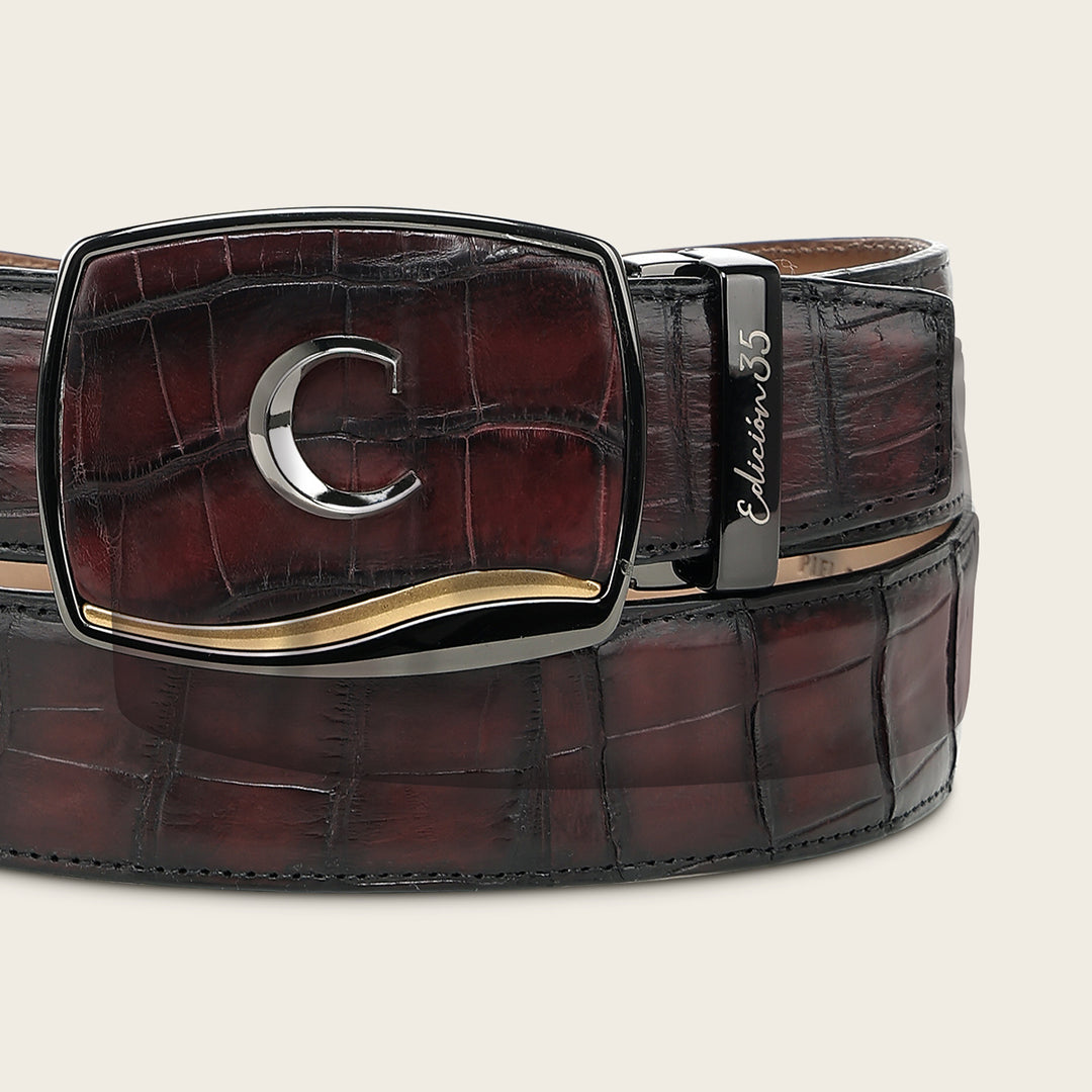 "Edición limitada 35 aniversario" en piel genuina de alligator para caballero