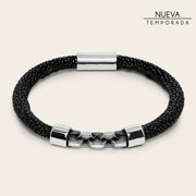 Pulsera en piel genuina de mantarraya para caballero