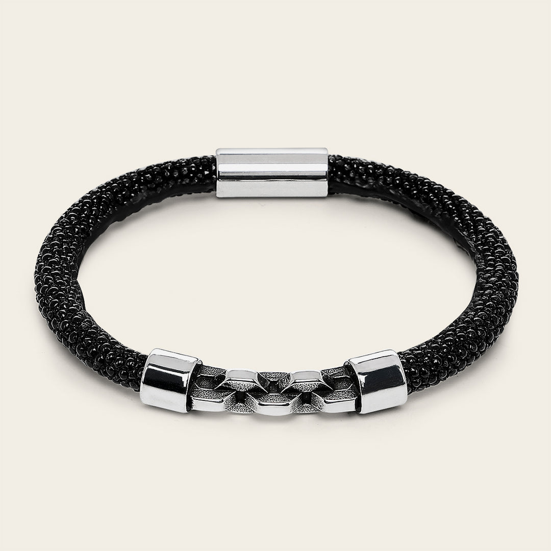 Pulsera en piel genuina de mantarraya para caballero