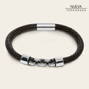 Pulsera en piel genuina de mantarraya para caballero