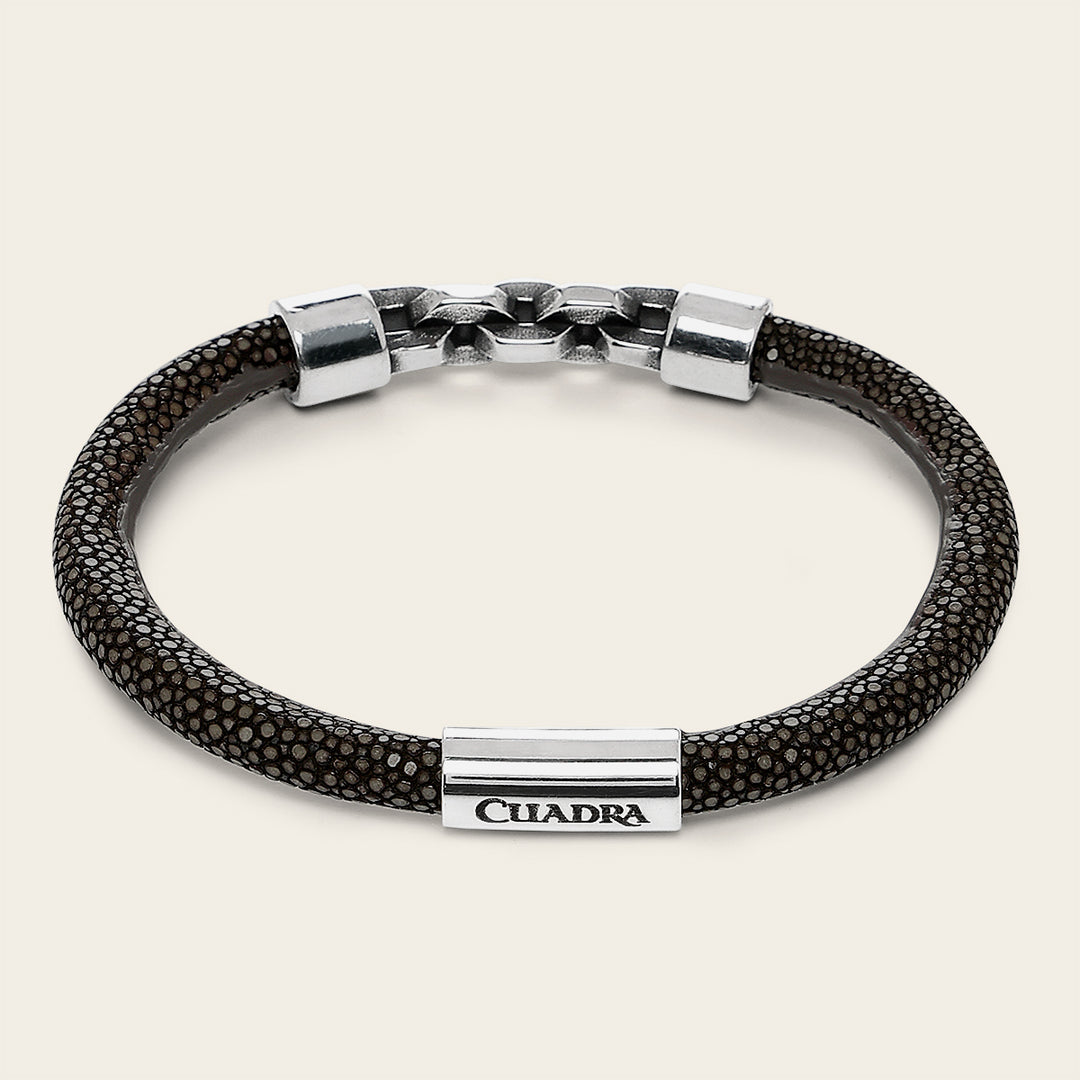 Pulsera en piel genuina de mantarraya para caballero