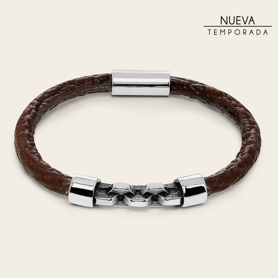 Pulsera en piel genuina de tiburón para caballero