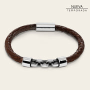 Pulsera en piel genuina de tiburón para caballero