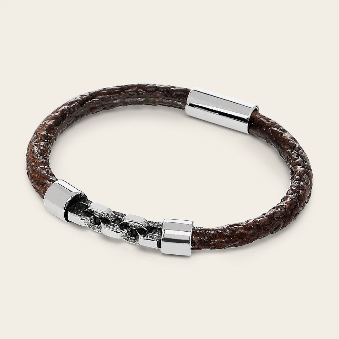 Pulsera en piel genuina de tiburón para caballero