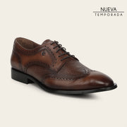 Zapato de vestir tipo Derby en piel genuina de venado italiano para caballero