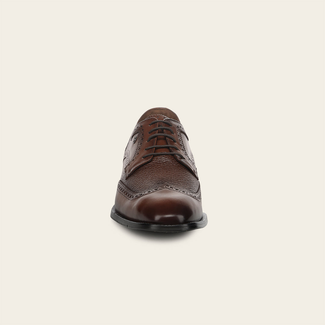 Zapato de vestir tipo Derby en piel genuina de venado italiano para caballero