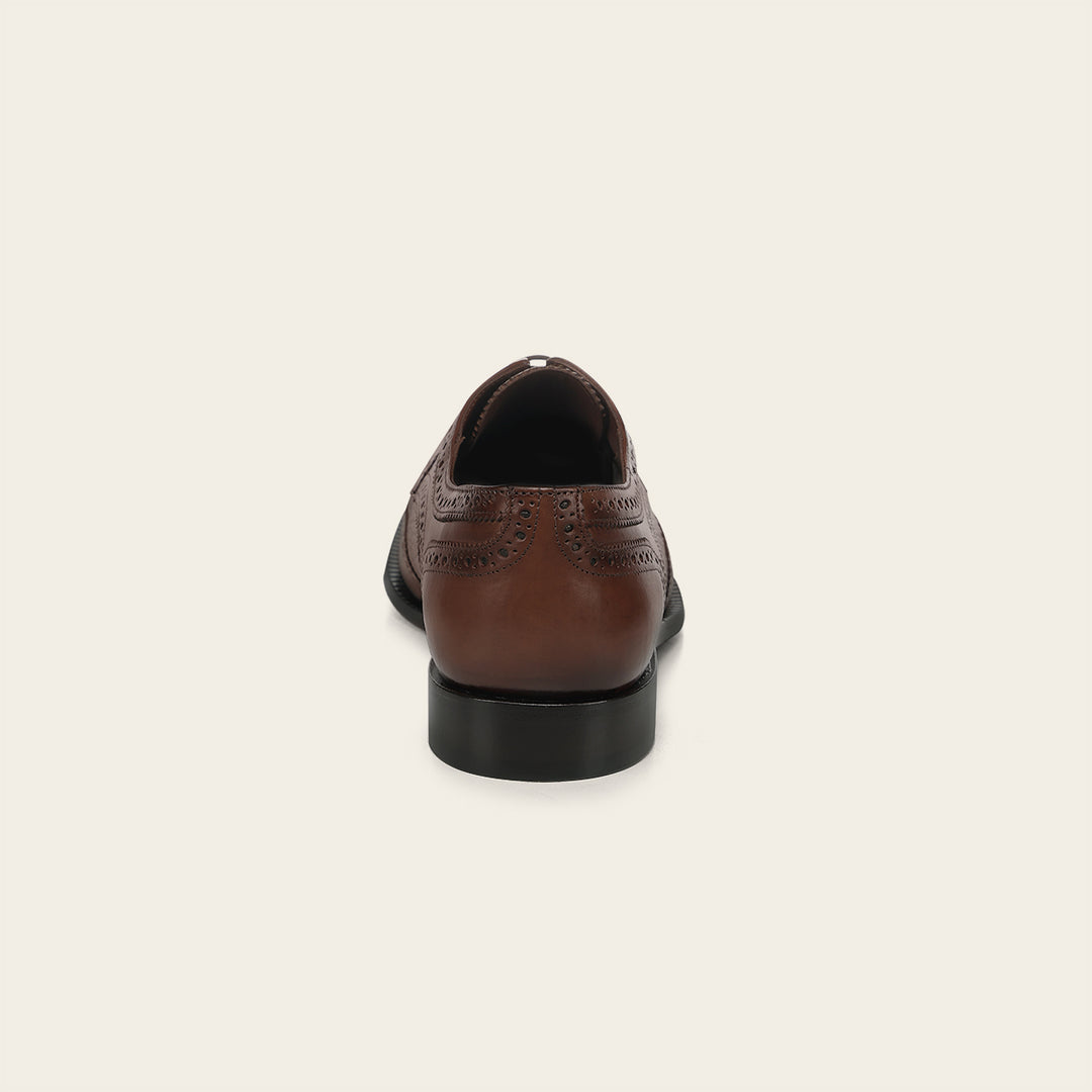Zapato de vestir tipo Derby en piel genuina de venado italiano para caballero