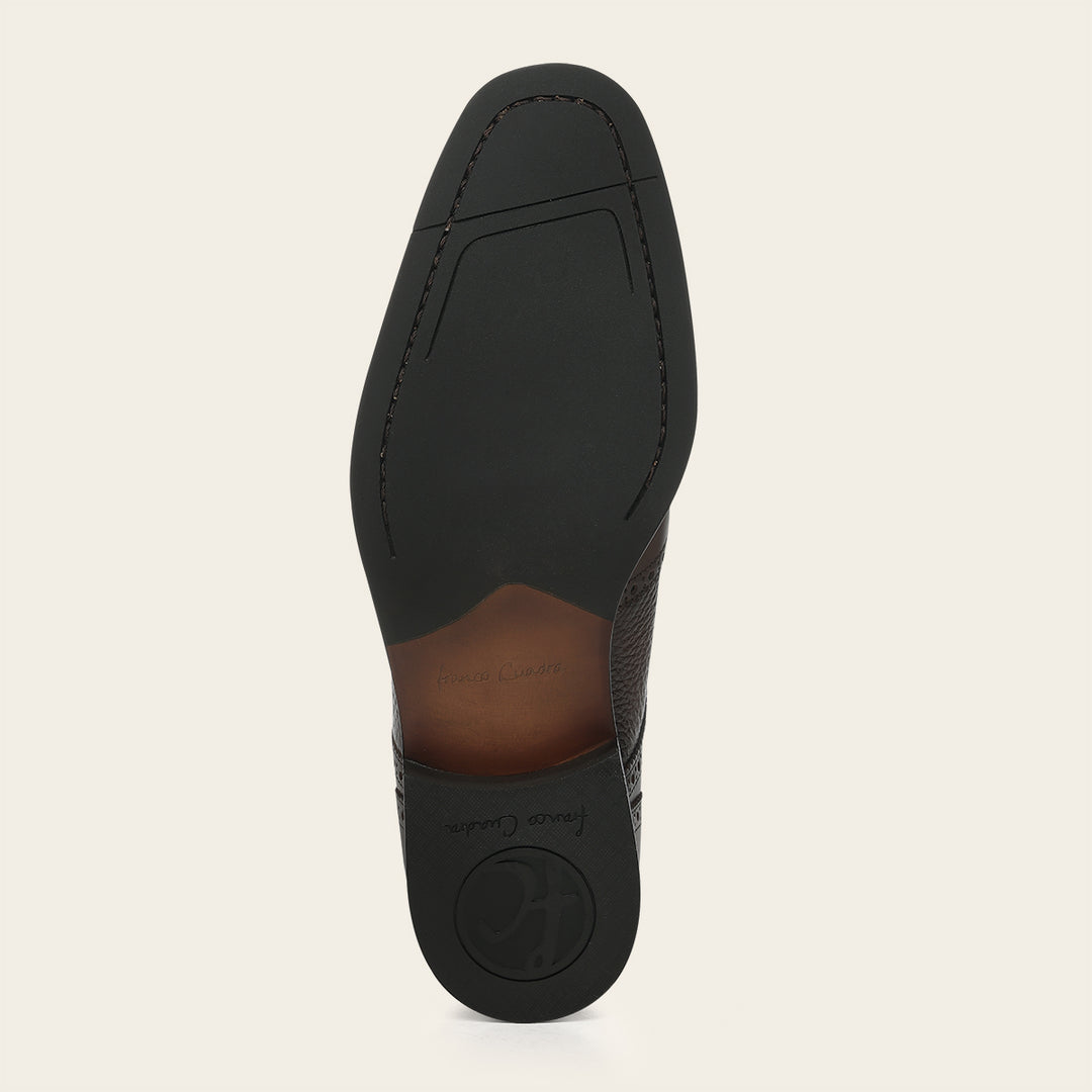 Zapato de vestir tipo Derby en piel genuina de venado italiano para caballero