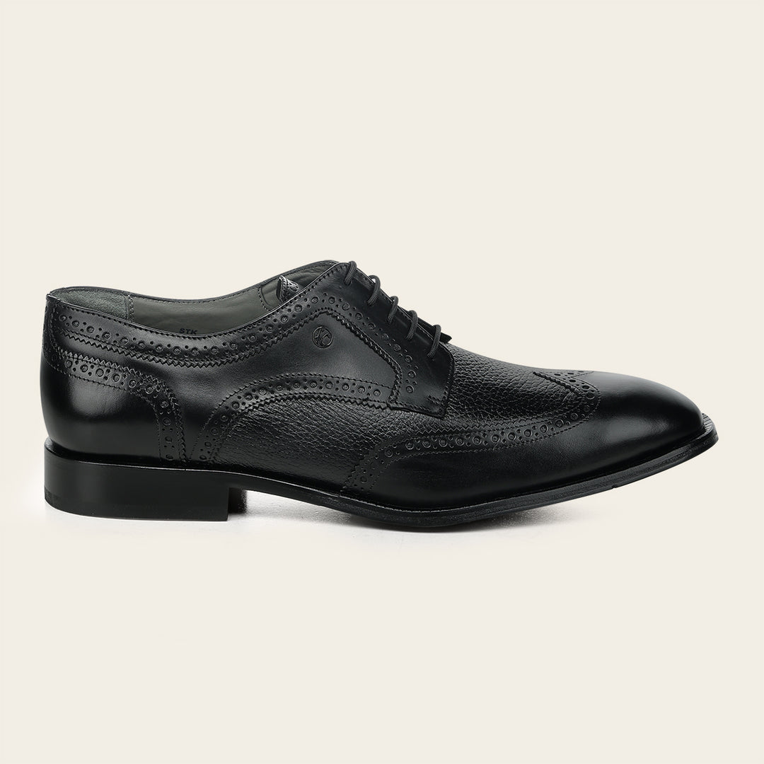 Zapato de vestir tipo Derby en piel genuina de venado italiano para caballero