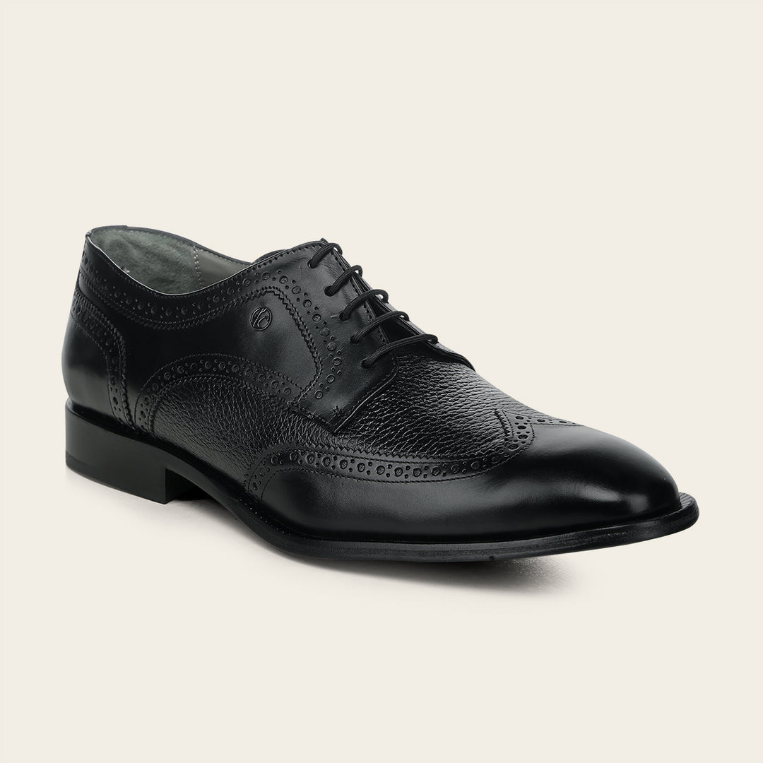Zapato de vestir tipo Derby en piel genuina de venado italiano para caballero