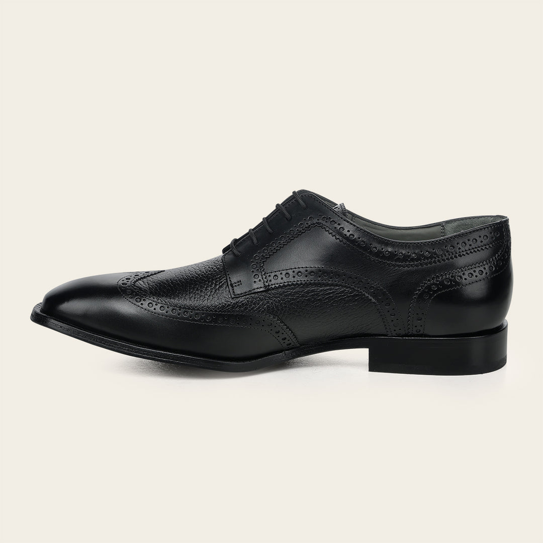 Zapato de vestir tipo Derby en piel genuina de venado italiano para caballero