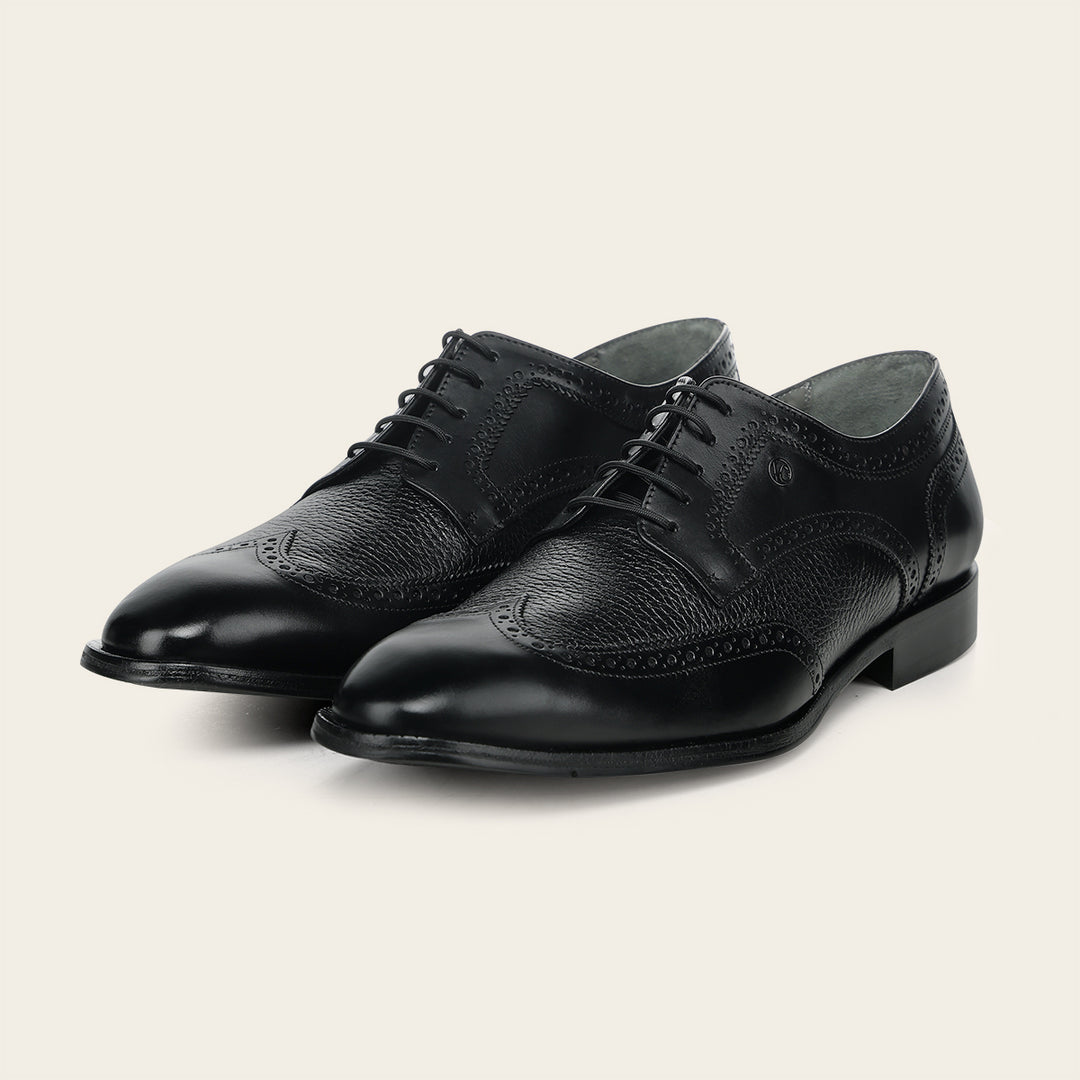 Zapato de vestir tipo Derby en piel genuina de venado italiano para caballero